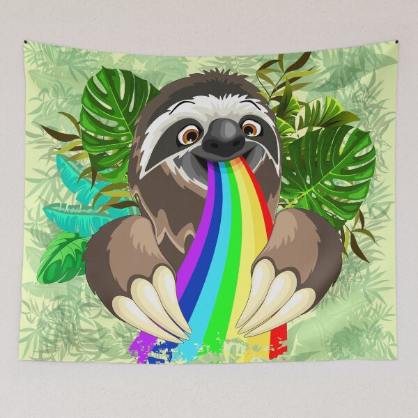 Item preview, Sloth Spitting Rainbow Colors designed and sold by BluedarkArt.