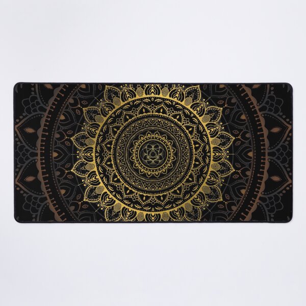 Gold Zen Mandala 9 Desk Mat
