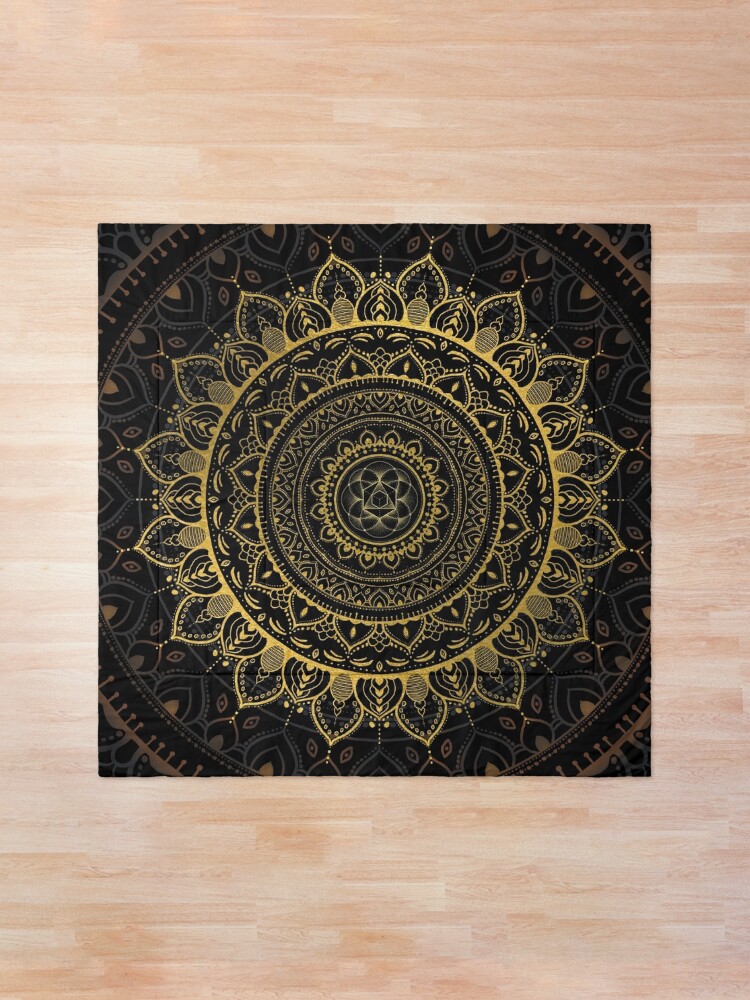 Alternate view of Gold Zen Mandala 9 Comforter