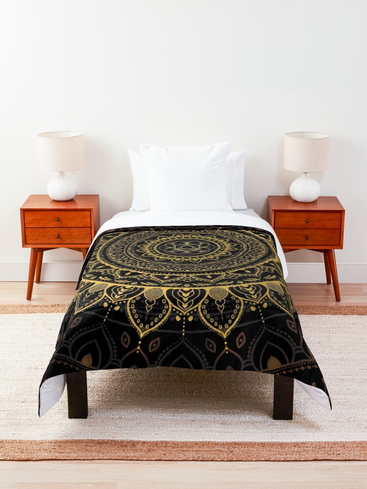 Alternate view of Gold Zen Mandala 9 Comforter