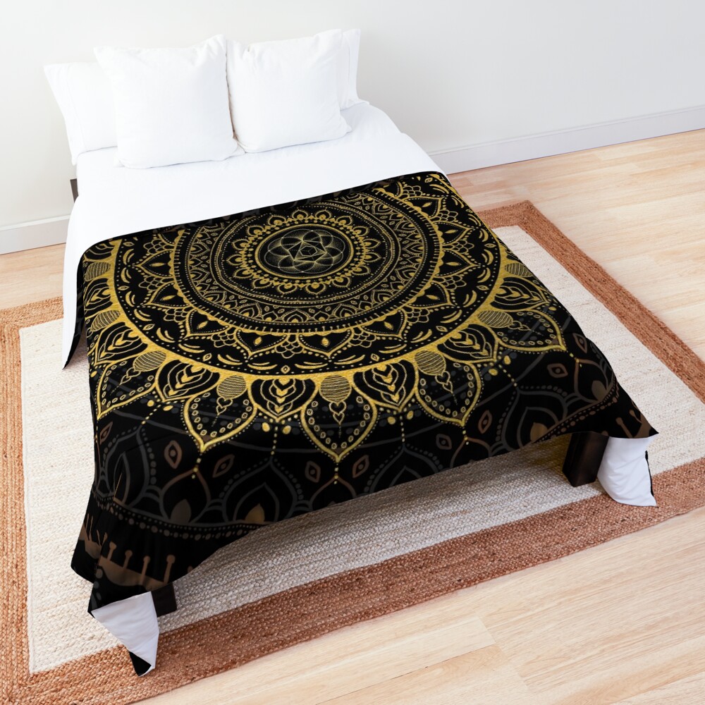 Gold Zen Mandala 9 Comforter