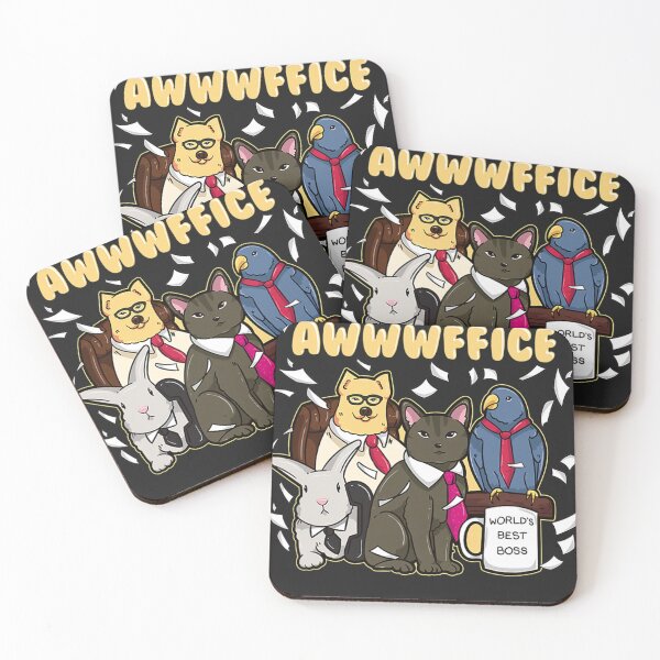 Item preview, The Awwwfice  Funny Cute Cat Dog Bunny Bird Lover TV Parody T-Shirt designed and sold by gleberxoruesg.