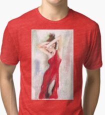 Oil Pastel on Canvas Tri-blend T-Shirt