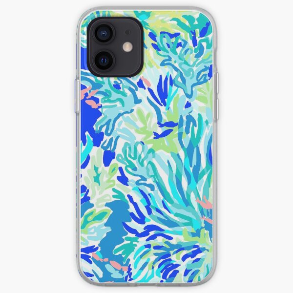 Coral Colorful Print Pattern iPhone Soft Case