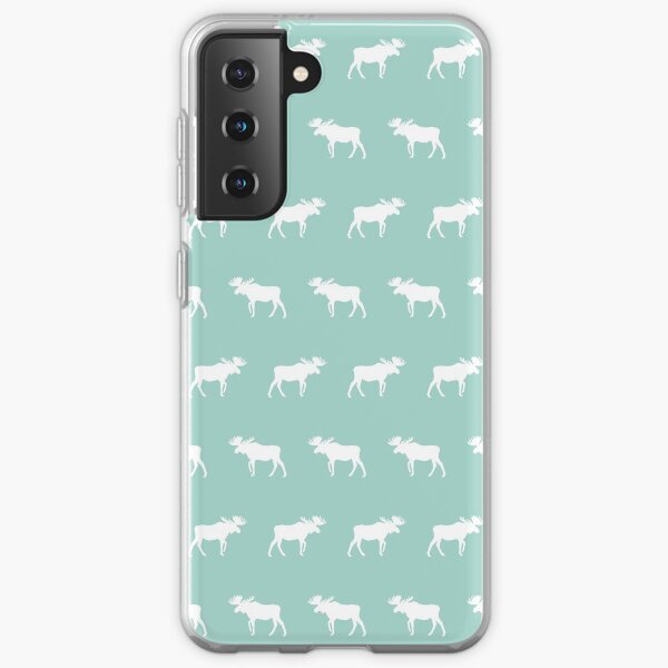 Moose mint minimal nursery baby art pattern design gender neutral home decor Samsung Galaxy Soft Case