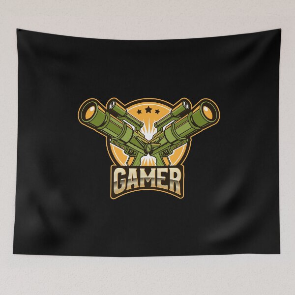 Item preview, Gamer with Squad holding Two Gun designed and sold by PRIVARSHU.