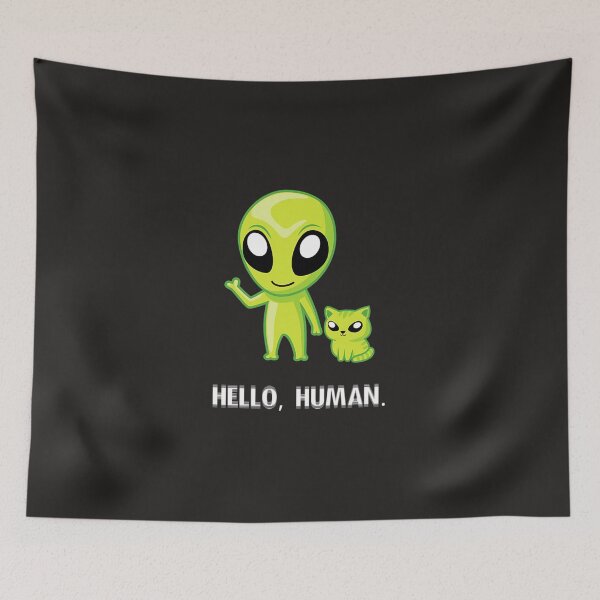 Item preview, Hello Human Alien and Cat T-Shirt T-Shirt designed and sold by waltzfeli.