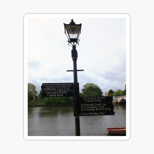 Richmond Surrey towpath signpost Sticker