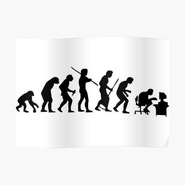 Evolution Man Posters Redbubble - human evolution roblox