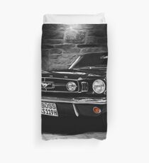 ford mustang cabriolet, black and white Duvet Cover