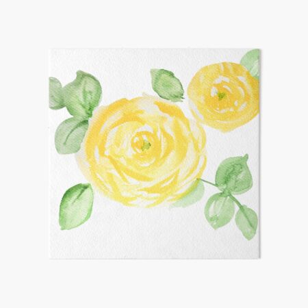Watercolor yellow roses Art Board Print