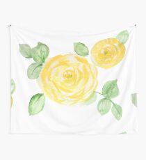 Watercolor yellow roses Wall Tapestry