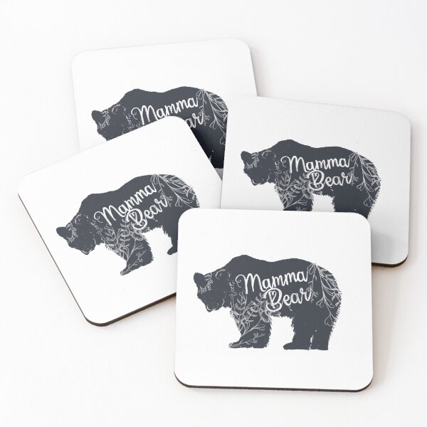 Item preview, Mama bear silhouette chalk art hand lettering wildflowers  designed and sold by lilbitwhimsy.
