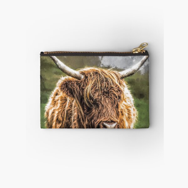 Item preview, Adorable Long Haired Highland Cattle Cow, Highland Scottish Cattle Cow Lover, Fluffy Highland cattle Cow Oil Paint, Cute Hairy Farm Animal designed and sold by Paintcorner.