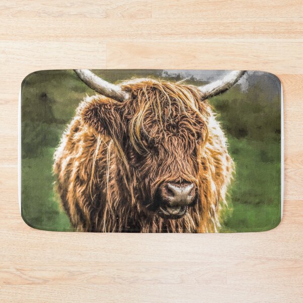 Item preview, Adorable Long Haired Highland Cattle Cow, Highland Scottish Cattle Cow Lover, Fluffy Highland cattle Cow Oil Paint, Cute Hairy Farm Animal designed and sold by Paintcorner.