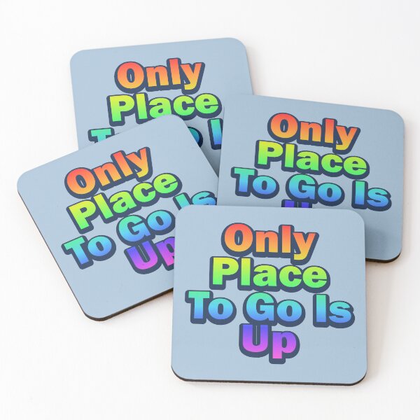 Item preview, Only Place To Go Is Up Rainbow Motivational Phrase designed and sold by MindfulMeta.