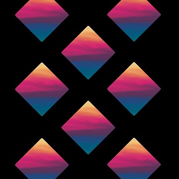 Artwork thumbnail, Diamond Pattern Sunset Colors by BlazeraptorGirl