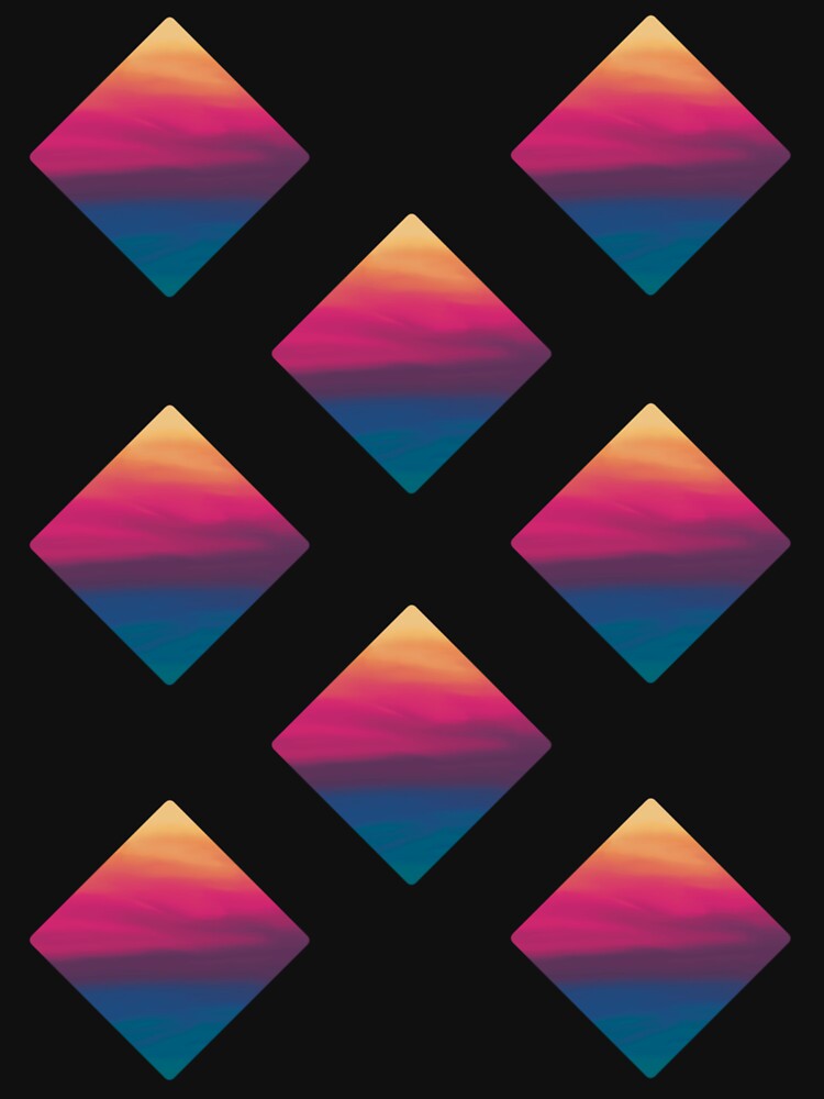Thumbnail 7 of 7, Classic T-Shirt, Diamond Pattern Sunset Colors designed and sold by BlazeraptorGirl.