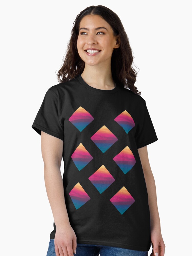 Thumbnail 2 of 7, Classic T-Shirt, Diamond Pattern Sunset Colors designed and sold by BlazeraptorGirl.