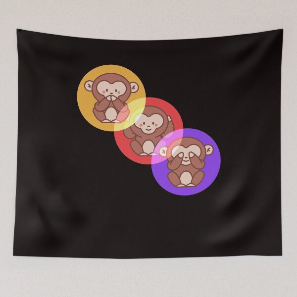 Item preview, See Speak Hear No Evil Japan Wise Monkeys Japanese Emoticon designed and sold by TomGiantDesigns.