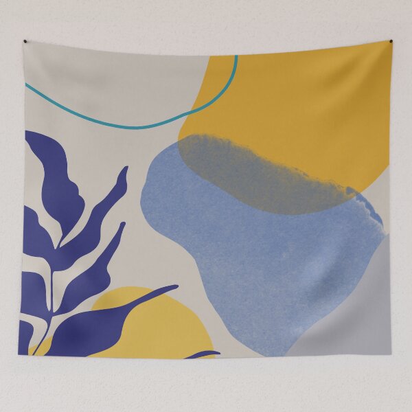 Item preview, nature shapes and plants in blue 1 designed and sold by alienrabbit.
