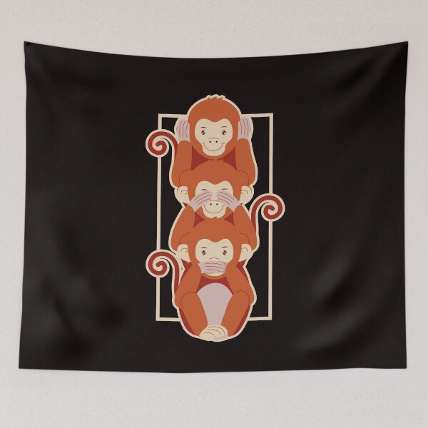 Item preview, See Speak Hear No Evil Japan Japanese Wise Monkeys Emoticon designed and sold by TomGiantDesigns.