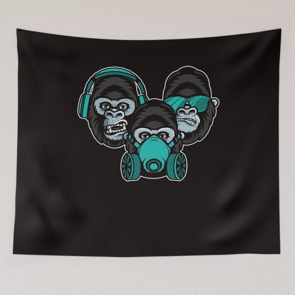 Item preview, See Speak Hear No Evil Japan Japanese Wise Monkeys Gorilla designed and sold by TomGiantDesigns.