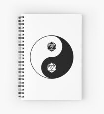 Cuaderno de espiral Yin Yang d20 Dungeons and Dragons Dice RPG Tee