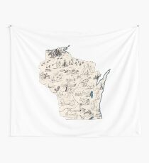 Tela decorativa Mapa de la imagen vintage de Wisconsin