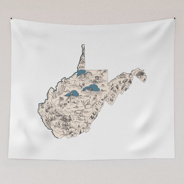 Item preview, West Virginia Vintage Picture Map designed and sold by surgedesigns.
