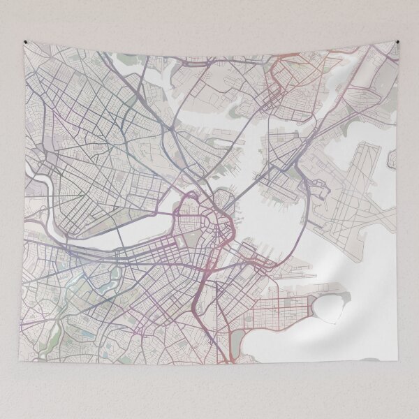 Item preview, Boston Massachusetts Map, Boston City, USA City designed and sold by TheRedFinch.