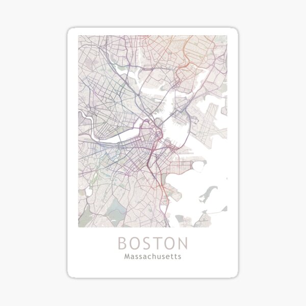 Item preview, Boston Massachusetts Map, Boston City, USA City designed and sold by TheRedFinch.