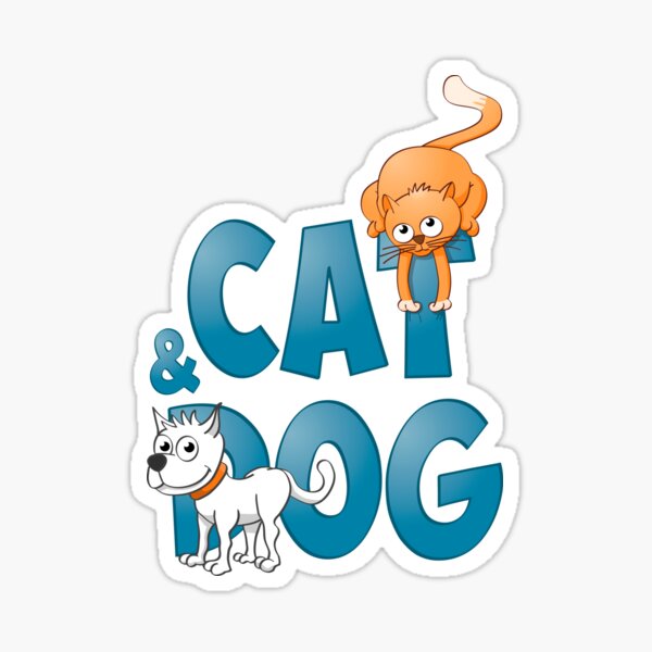 Item preview, Funny Cat and dog illustration.  designed and sold by Stef Ringoot, cartoons and illustrations.