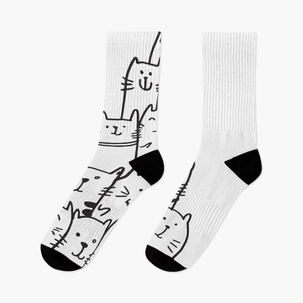Item preview, Set of Funny Cats Cute Hand Drawn Doodle Kitten Pet designed and sold by I'm  Redz.