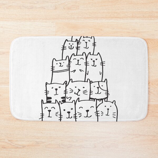 Item preview, Set of Funny Cats Cute Hand Drawn Doodle Kitten Pet designed and sold by I'm  Redz.