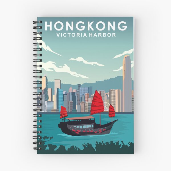 Artikelvorschau, Reiseplakat Hongkong Victoria Harbour entworfen und verkauft von Stadify.