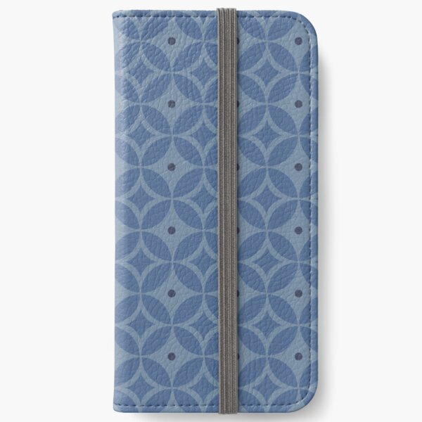 Pretty Blue Javanese Batik Pattern Variation iPhone Wallet