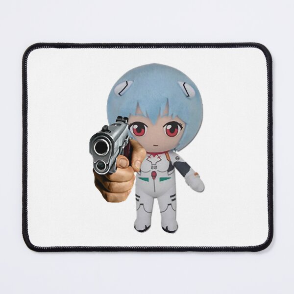 Item preview, Evangelion Rei Plush Gun Sticker designed and sold by NabiKruc.