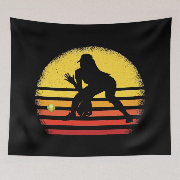 Item preview, Jugador de sóftbol de lanzamiento rápido de silueta al atardecer designed and sold by 99Fastpitch.