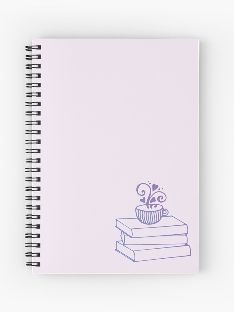Cahier A Spirale Flourish Et Livres Pile De Livre Et Tasse Par Angelinawerner Redbubble