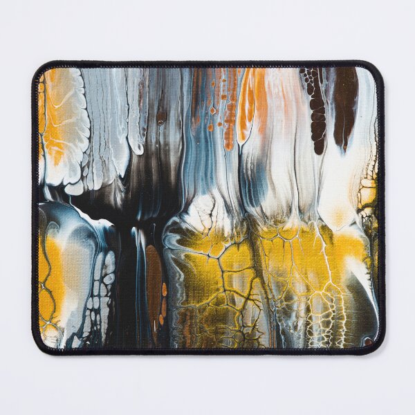 Item preview, Acrylic Pouring Art Swipe Pour Golden Black White designed and sold by mhfoto.
