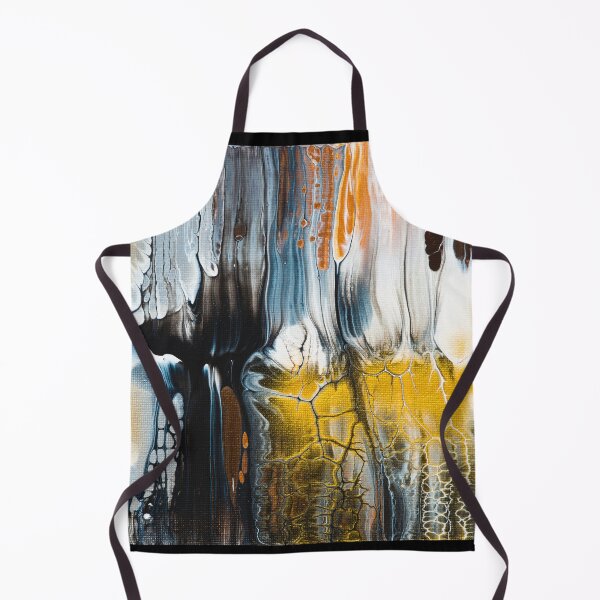Item preview, Acrylic Pouring Art Swipe Pour Golden Black White designed and sold by mhfoto.