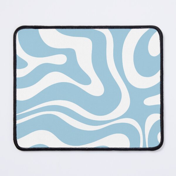 Item preview, Cuadrado de patrón abstracto de remolino líquido moderno retro en azul claro y blanco designed and sold by kierkegaard.