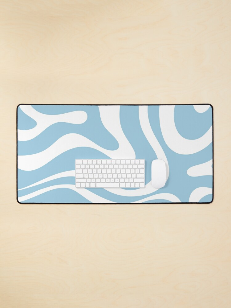 Retro Liquid Swirl Abstract Pattern in Pastel Powder Blue  Mouse Pad for  Sale by kierkegaard