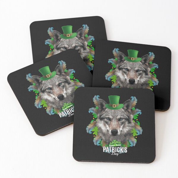 Item preview, St Patrick's Day Irish Saint Patrick Shamrock Wolf Tribe designed and sold by Barnissim.