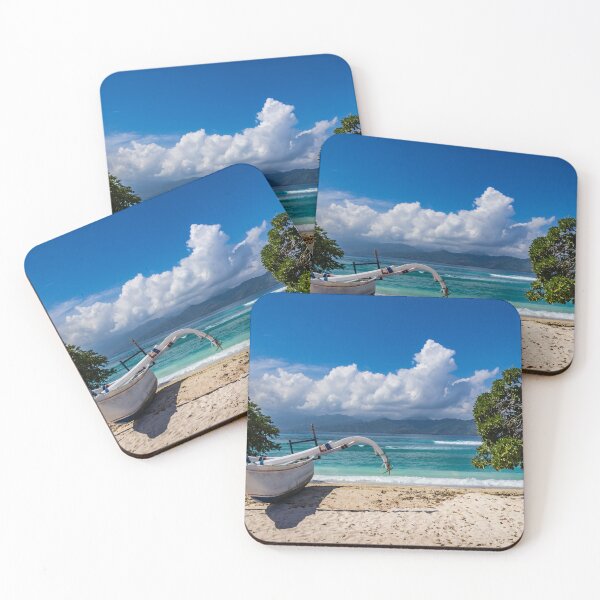 Item preview, Jukung outrigger boat on a white sand beach  on Gili Trawangan, Indonesia designed and sold by Kevin Hellon.