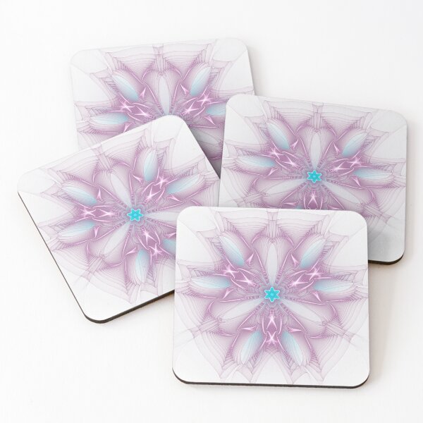 Item preview, Abstract Fractal Art Mandala Style Pink Blue White designed and sold by mhfoto.