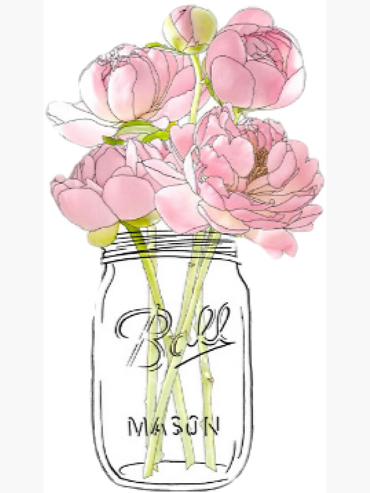 Imagen 3 de 3, Imán con la obra Flores en Mason Jar, diseñada y vendida por sambrauerr.