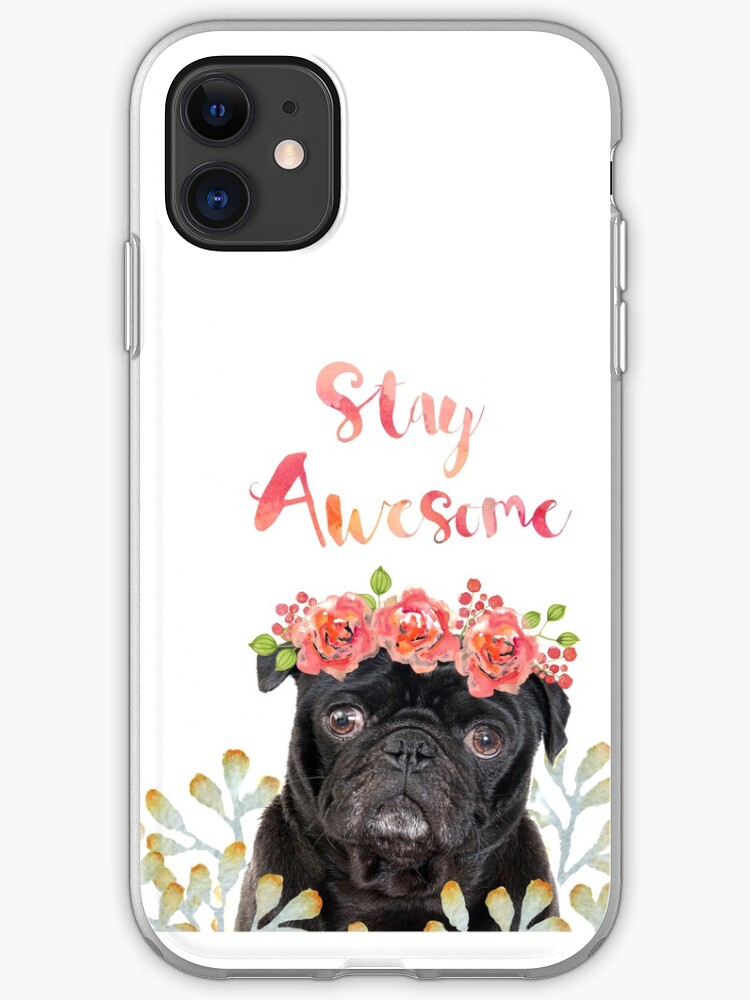 Pug in flowers iPhone 11 case Pug in flowers iPhone 11 case