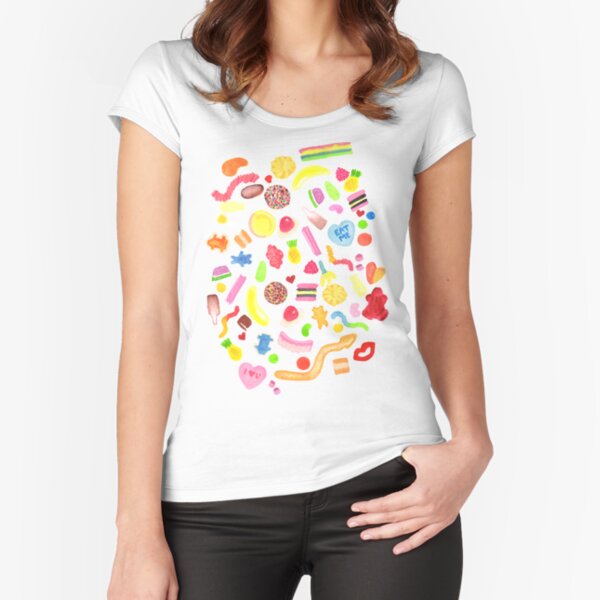 Mixed Lollies | Watercolour Fitted Scoop T-Shirt